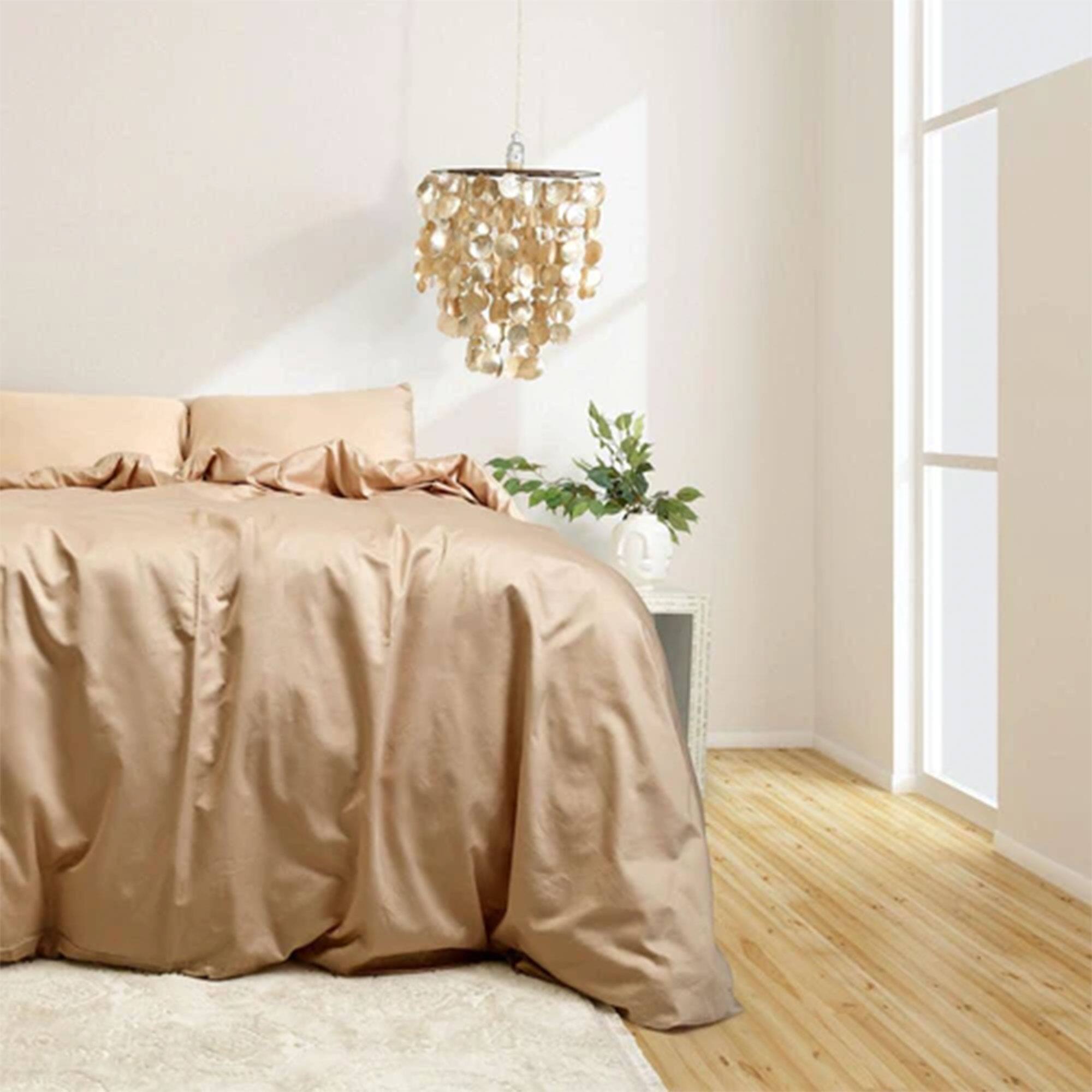 Alt View 2. Sleepgram - Sleepgram Supima 400 Thread Count Cotton Duvet Cover with Travel Bag, Twin, Sand - Sand.