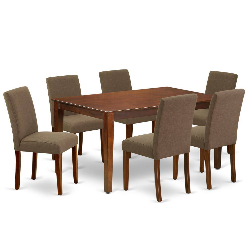 Back. East West Furniture - Dining Room Set Mahogany - Brown.