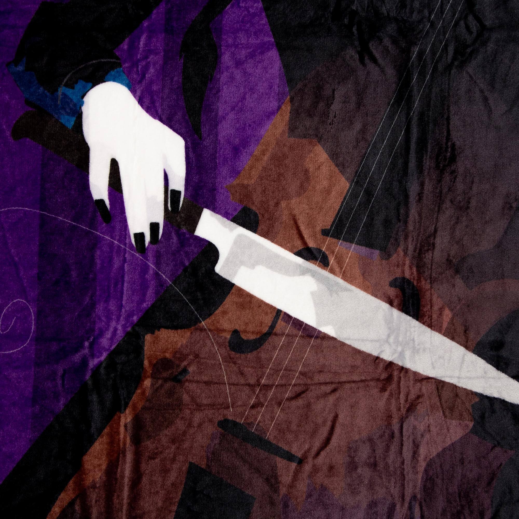 Alt View 1. Silver Buffalo - Addams Family Wednesday Cello Silhouette Fleece Throw Blanket | 45 x 60 Inches - Purple.