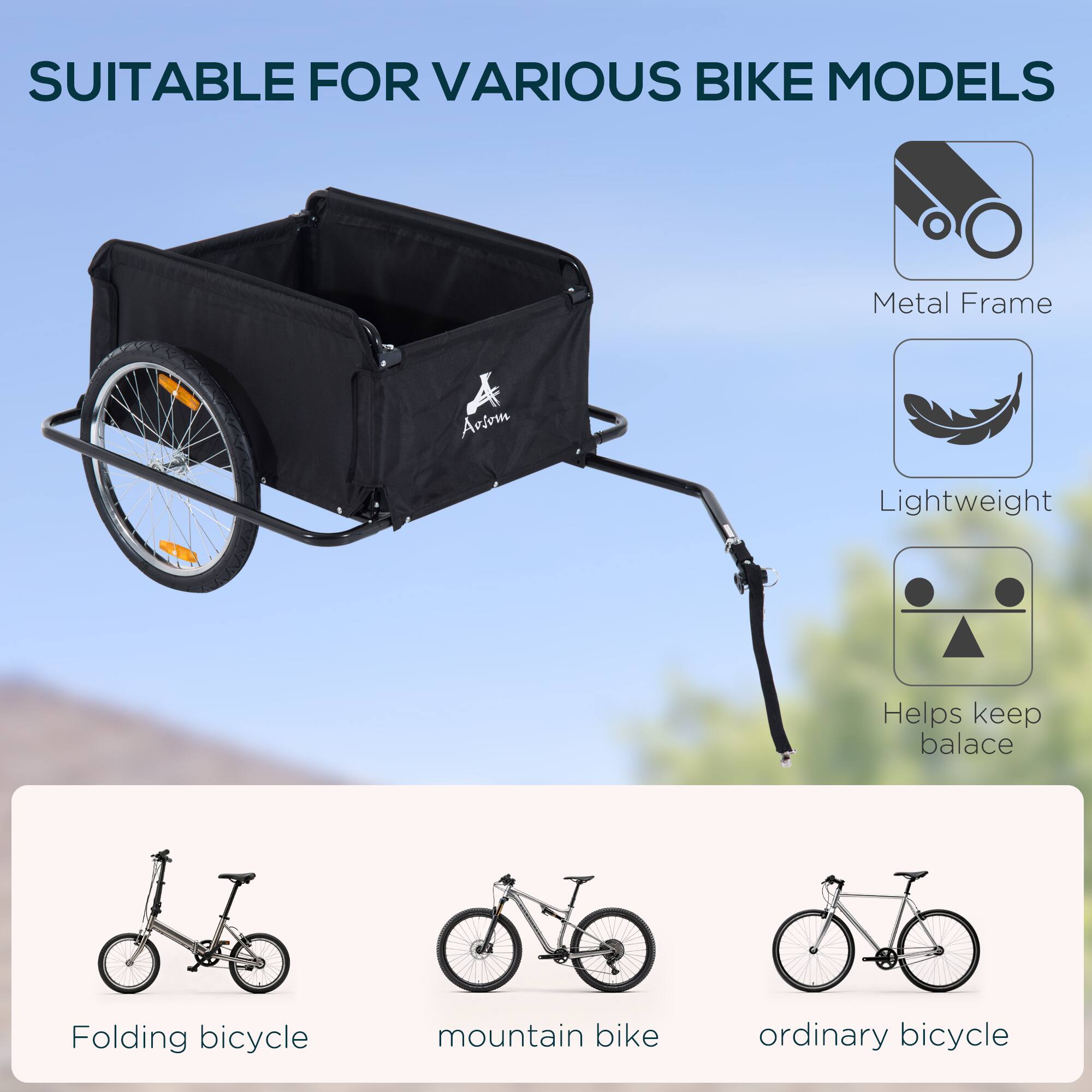 SUITABLE FOR VARIOUS BIKE MODELS

Metal Frame - Lightweight - Helps keep balance

Folding bicycle
mountain bike
ordinary bicycle