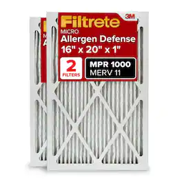 3M - Filtrete 16x20x1 AC Furnace Air Filter, MERV 11, MPR 1000, Micro Allergen Defense, 3-Month Pleated 1-Inch Electrostatic