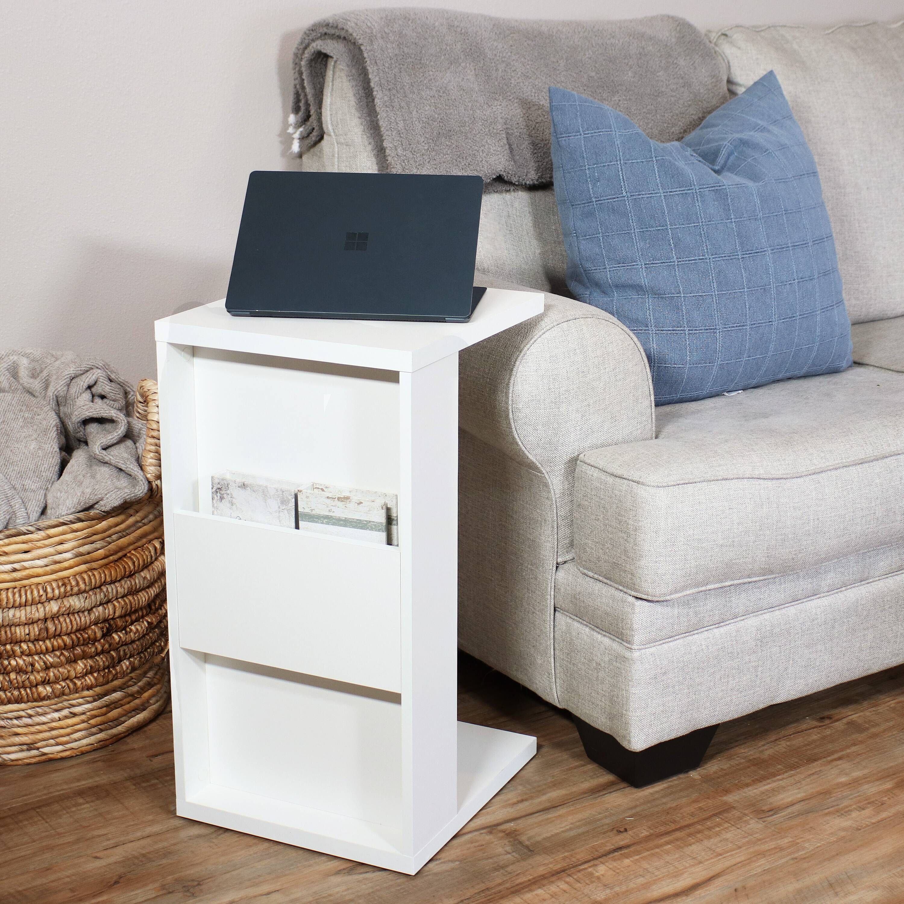 Alt View 3. Sunnydaze - 2-in-1 Multi-Use Accent Side Table - White.