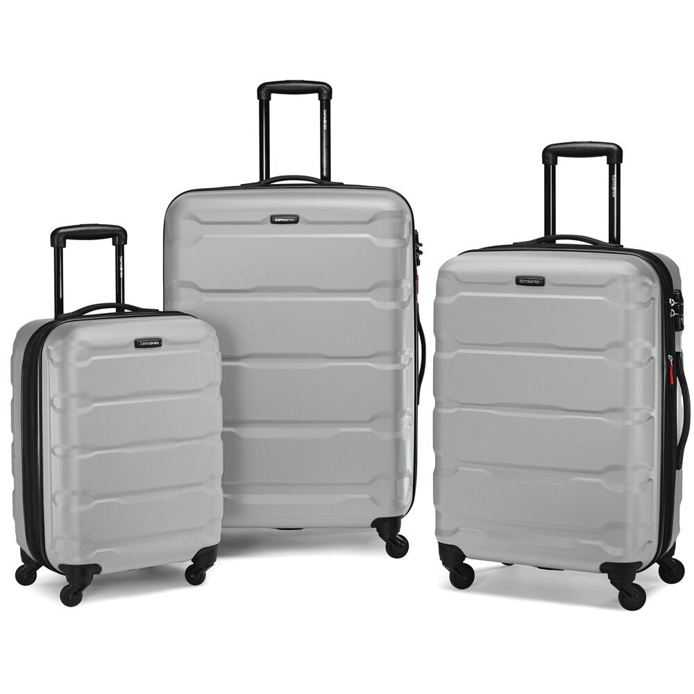 Front. Samsonite - Omni 3 Piece Hardside Luggage Nested Spinner Set 68311-1776 - Silver.