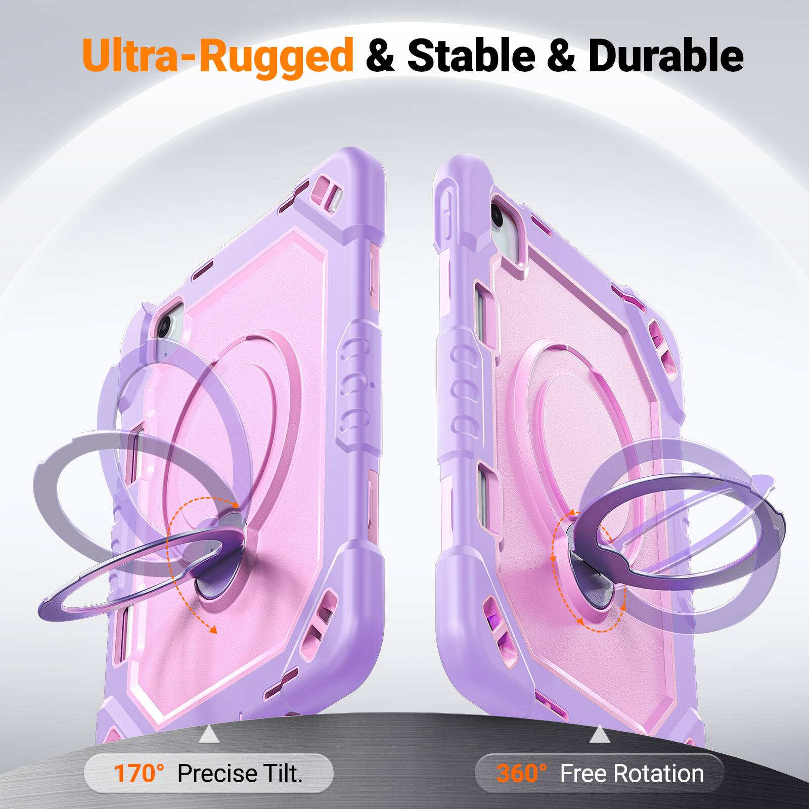 Ultra-Rugged & Stable & Durable

170° Precise Tilt.

360° Free Rotation