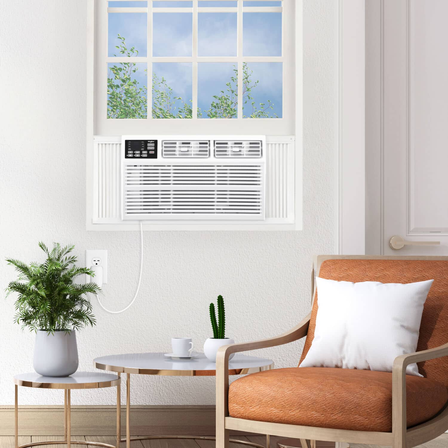 Alt View 17. Whirlpool - 1,000 Sq. Ft. 18,000 BTU 230V Window Air Conditioner - White.