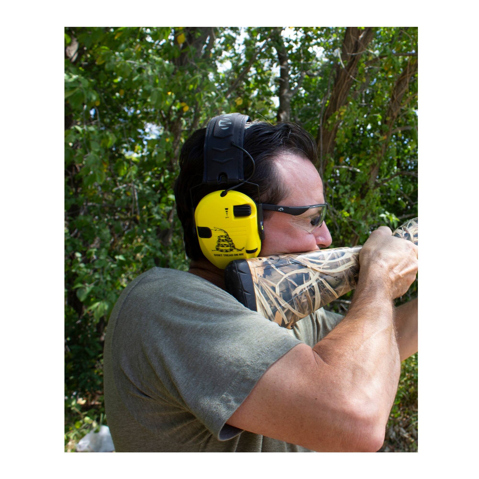 Back. Walkers - Walker’s Razor Shooting Muff (DTOM, Yellow) with OTG Shooting Glasses Kit - Yellow.