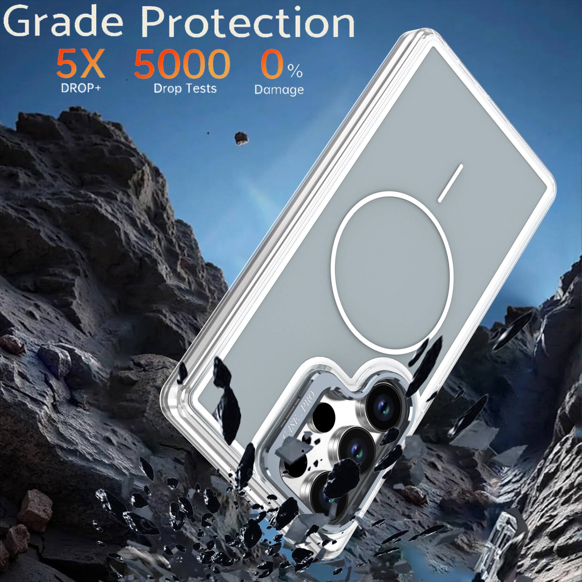 Grade Protection  
5X 5000 0%  
DROP+ Drop Tests Damage PRO CASE