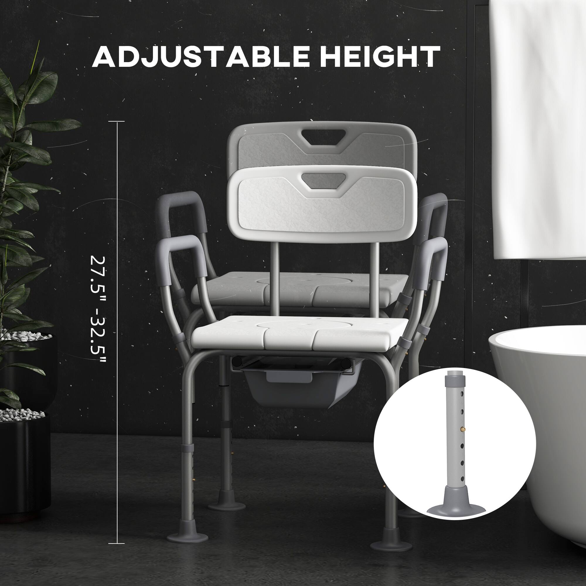 Adjustable height: 27.5" - 32.5"