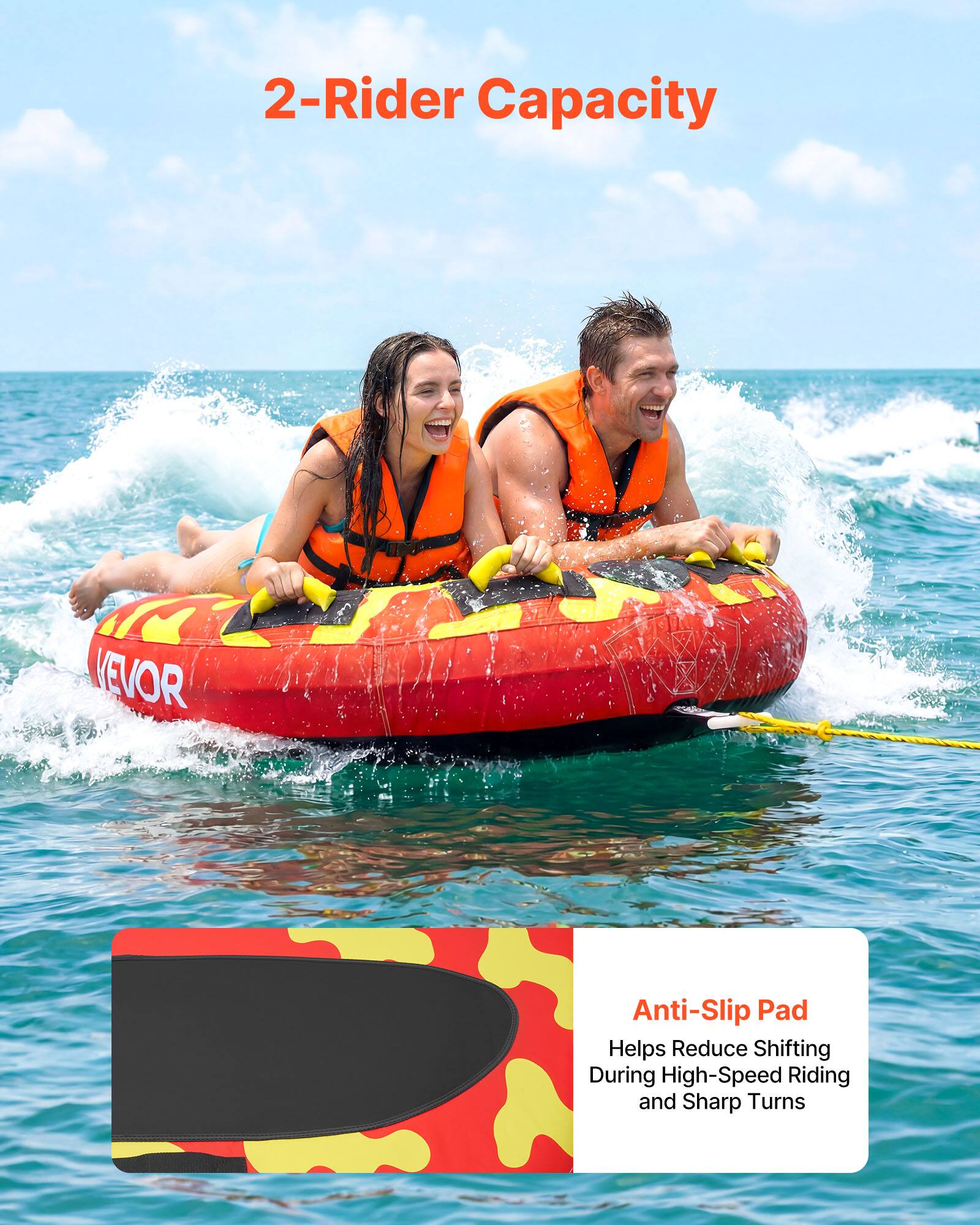 2-Rider Capacity

Anti-Slip Pad
Helps Reduce Shifting During High-Speed Riding and Sharp Turns