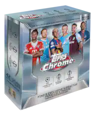 40 M A0 EALIA EMAR CARDS Chrome 10PPS /28 TRADING SEASON 2025/26 CARDS 2025/26 SEASON TRADING CLUB COMPETITIONS UEFA THE EXCLUSIVE LEAGUE CHAMPIONS 3 TN IA R I etano HAD LEAGUE EUROPA UE AN -MS AYS m LEAGUE CONFERENCE A TePPS Chrome 42 TOTAL CONFERENCE CAPES LEAGUE 6 EUROPA SEVEN VE -CARD N PER N PACKS CHAMPIONS LEAGUE X-FRACTOR ! 0 EXCLUSIVE INSIDE! DETALSAND UnO AOR PARALLELS 8 M0.299CT FIND VIST NEGESSARY O PURCHASE
---
**Corrected Text:**
Topps Chrome
Season 2025/26
The Exclusive UEFA Club Competitions Trading Cards
42 Seven-Card Packs
Find 8 Parallels Inside!
Exclusive X-Fractor
Champions League
Europa League
Conference League
Season 25/26
Purchase Necessary. Visit Topps.com for Rules and Entry.