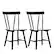 Front. Costway - Costway Dining Chairs Set of 2 Windsor Chairs Wood Armless Chairs with Solid Rubber Wood Black - Black.