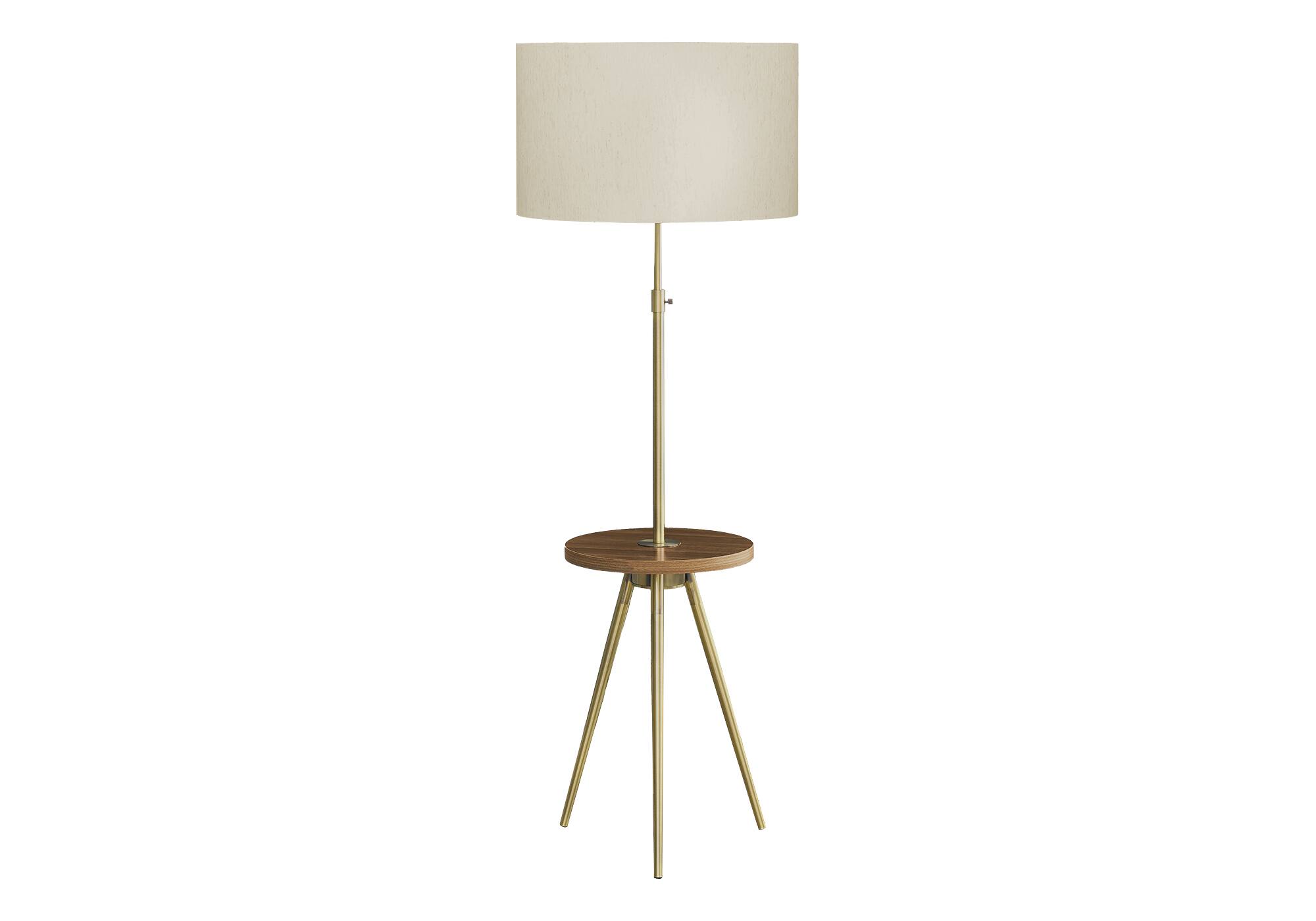 Angle. APRILSOUL - Lighting Floor Lamp 63inh Gold Metal Ivory / Cream Shade Contemporary - Gold.