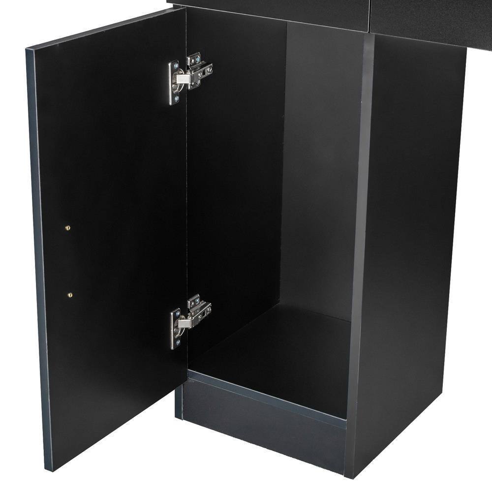 Alt View 4. Winado - Wall Mount Hair Salon Beauty Salon Stations with Storage Cabinet , Lockable Drawers, Hair Dryer Holders, 3 Tier Shelf - Black.