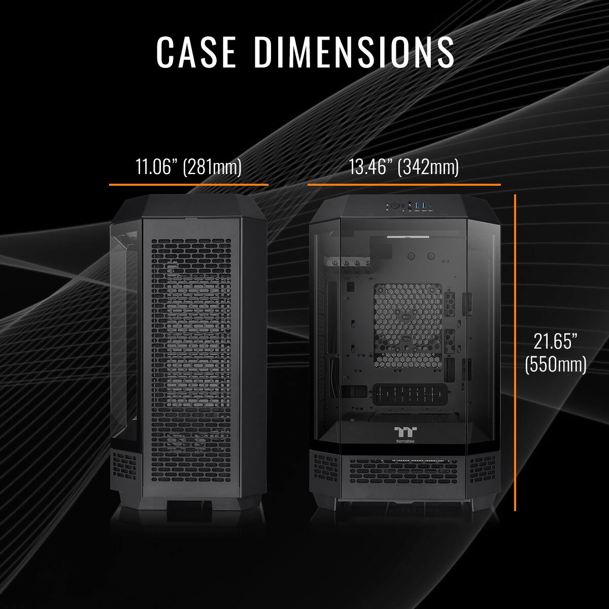 CASE DIMENSIONS: 11.06" (281mm) x 13.46" (342mm) x 21.65" (550mm)