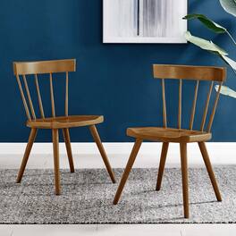 Sutter Wood Dining Side Chair Set of 2 by Modway - Walnut
