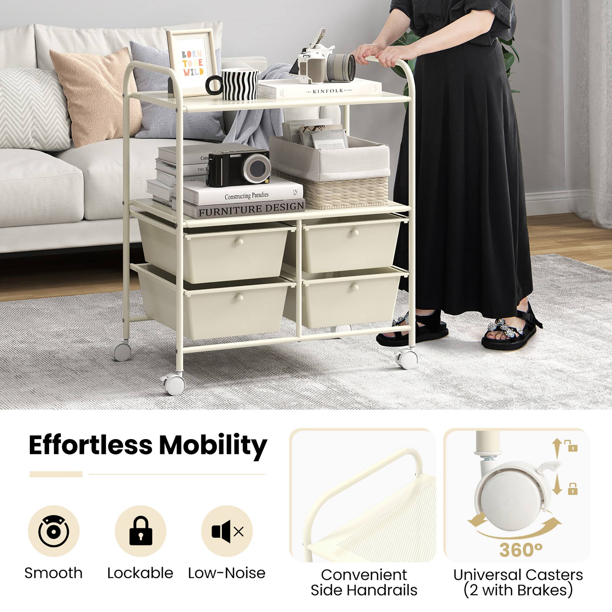 BORN TO BE WILD  
KINFOLK  
Constructing Paradises  
FURNITURE DESIGN  

Effortless Mobility  
Smooth  
Lockable  
Low-Noise  
Convenient Side Handrails  
360° Universal Casters (2 with Brakes)