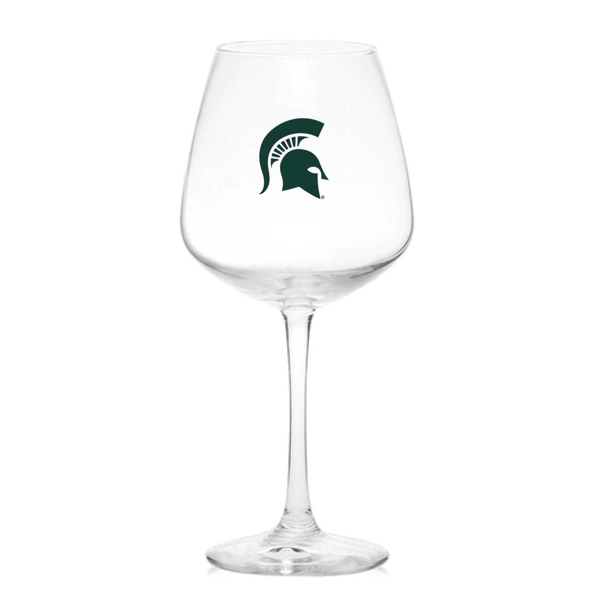 Front. Indigo Falls - Michigan State Spartans 18oz. Stemmed Wine Glass - Multicolor.