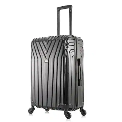 Front. Vulpecula Spade - VASTY Luggage with Spinner Wheels | Durable Lightweight Hardside Suitcase, Travel Bag with Handle and Trolley, 24-Inch - Black.