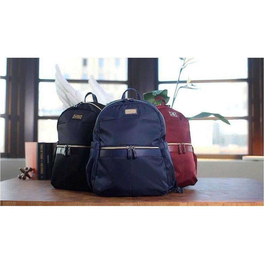 Alt View 5. ECO STYLE - Sandy Lisa Laguna Carrying Case (Backpack) for 14" to 15.6" Notebook - Black - Shoulder Strap, Trolley Strap - 17" - Black.