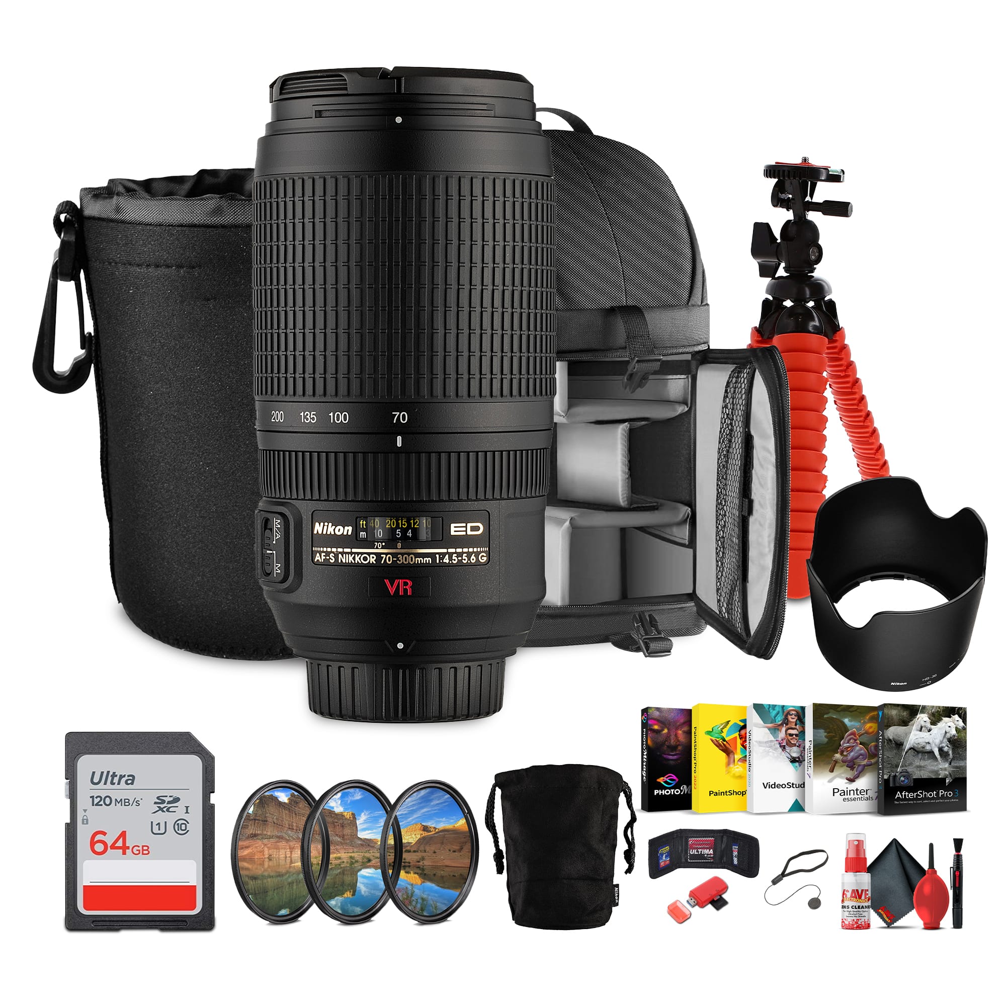 Nikon - AF-S VR 70-300mm f/4.5-5.6G IF-ED Telephoto Zoom Lens – VR, Lightweight + More - Black