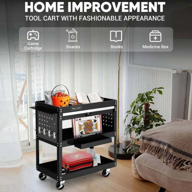 HOME IMPROVEMENT  
TOOL CART WITH FASHIONABLE APPEARANCE

- Game Cartridge
- Snacks
- Books
- Medicine Box