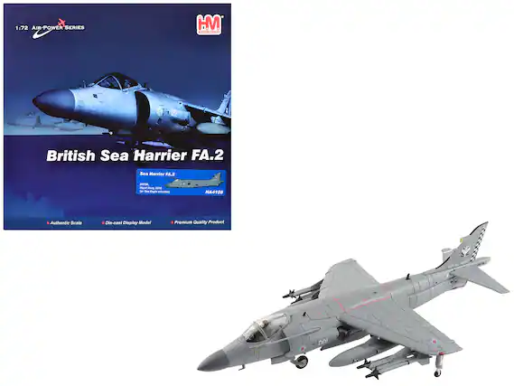 1:72 AIR-POWER SERIES
HM
British Sea Harrier FA.2
Sea Harrier FA.2
ZJ969, HMS Ark Royal, 2011
HA4108
Authentic Scale
Die-cast Display Model
Premium Quality Product