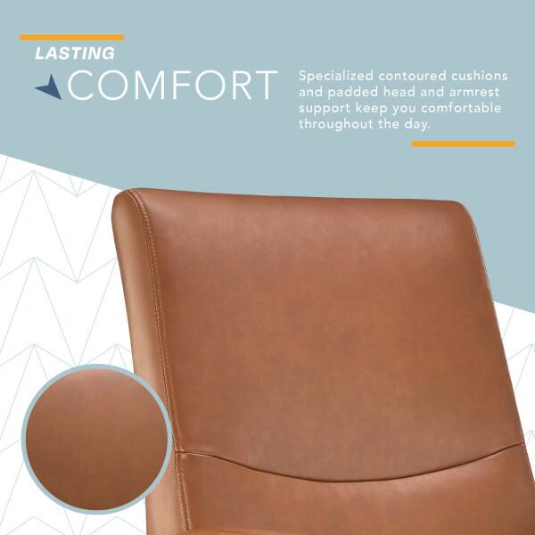 LASTING COMFORT

Specialized contoured cushions and padded head and armrest support keep you comfortable throughout the day.