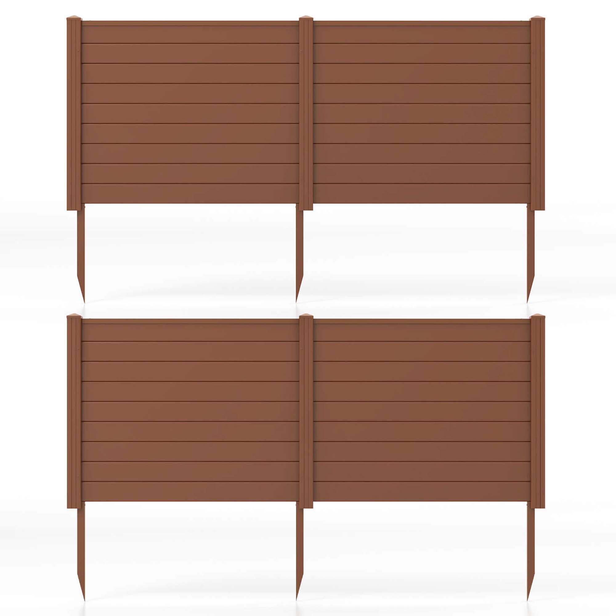 "Costway - 4 Pack 48"" x 37.5"" Air Conditioner Fence Screen Panel Kit with 3 Ground Stakes - Brown" price history on PriceWatchPro