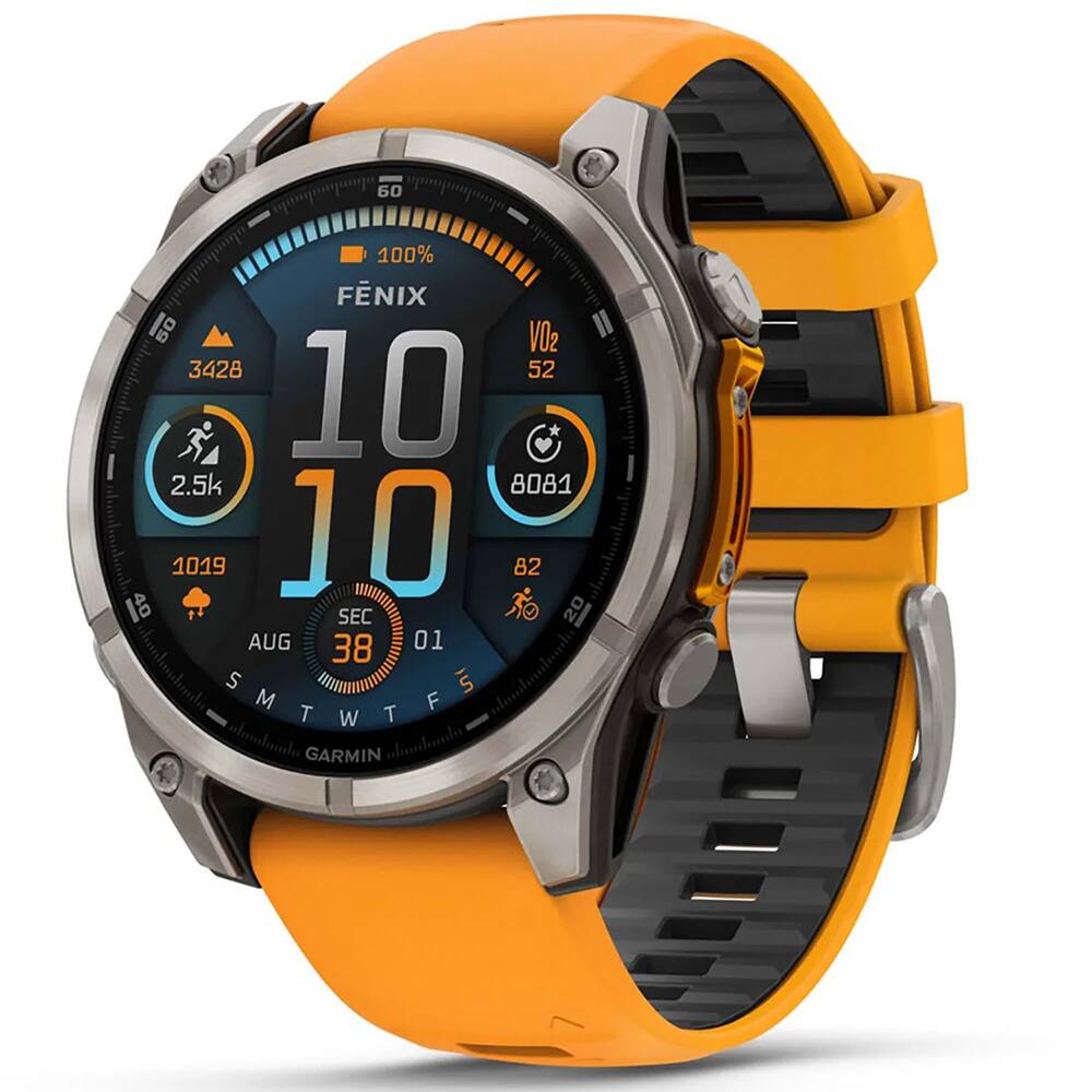 60 100% FÉNIX 8 VO2 3428 52 10 2.5k 8081 1019 10 82 40 SEC 38 01 5 AUG SMTWTF GARMIN