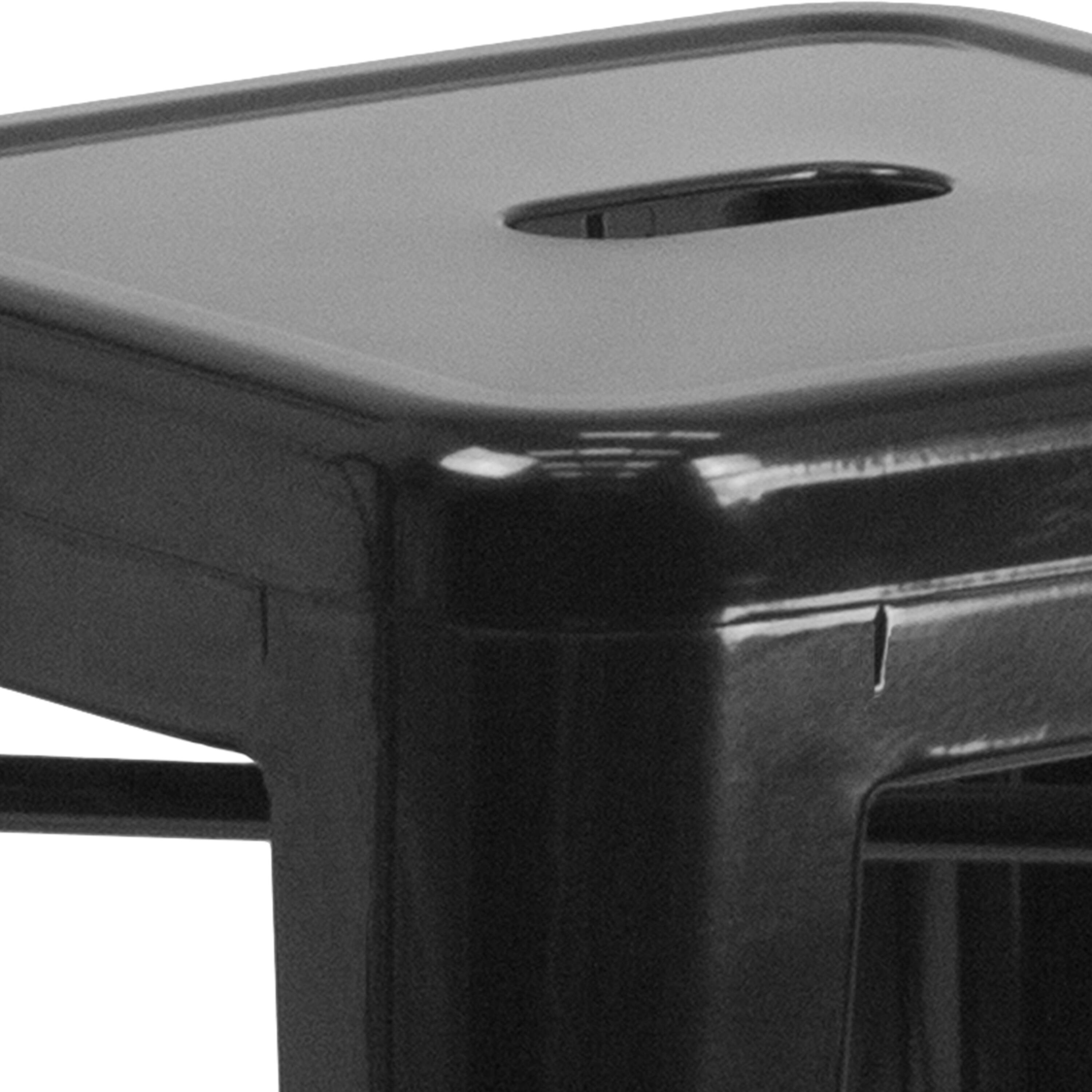 Alt View 14. Alamont Home - Lily Commercial Grade 30"H Backless Black Metal Indoor-Outdoor Barstool, Square - Black.
