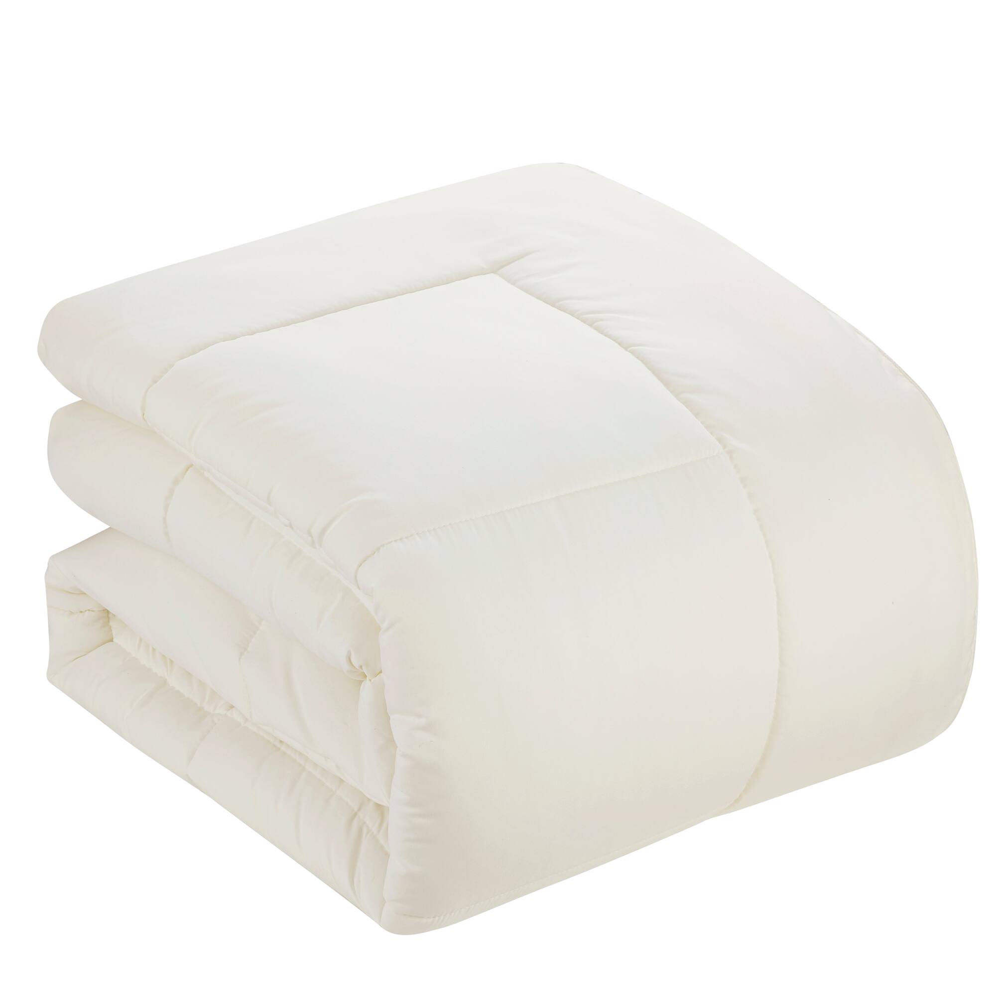 Left. Sweet Home Collection - Down Alternative Reversible All Season Solid Comforter, King - Ivory.