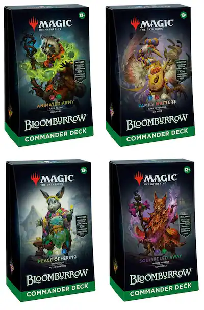 Wizards of The Coast Magic: The Gathering Bloomburrow Commander Deck Bundle (Animated Army, Family Matters, Peace Offering, Squirreled Away) - Best Buy Wizards of The Coast Magic: The Gathering Bloomburrow Commander Deck Bundle (Animated Army, Family Matters, Peace Offering, Squirreled Away) - Best Buy