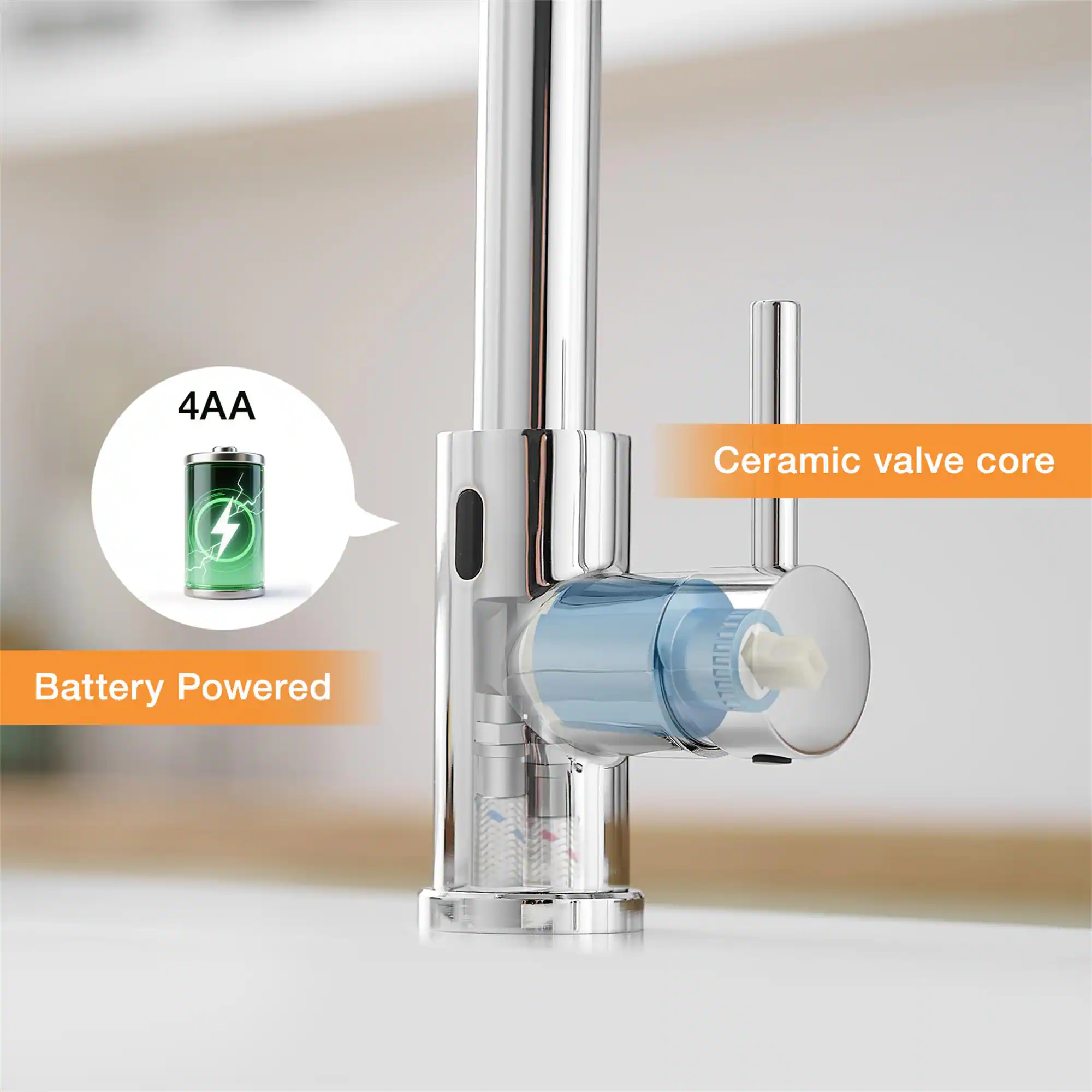 4AA Ceramic valve core Battery Powered