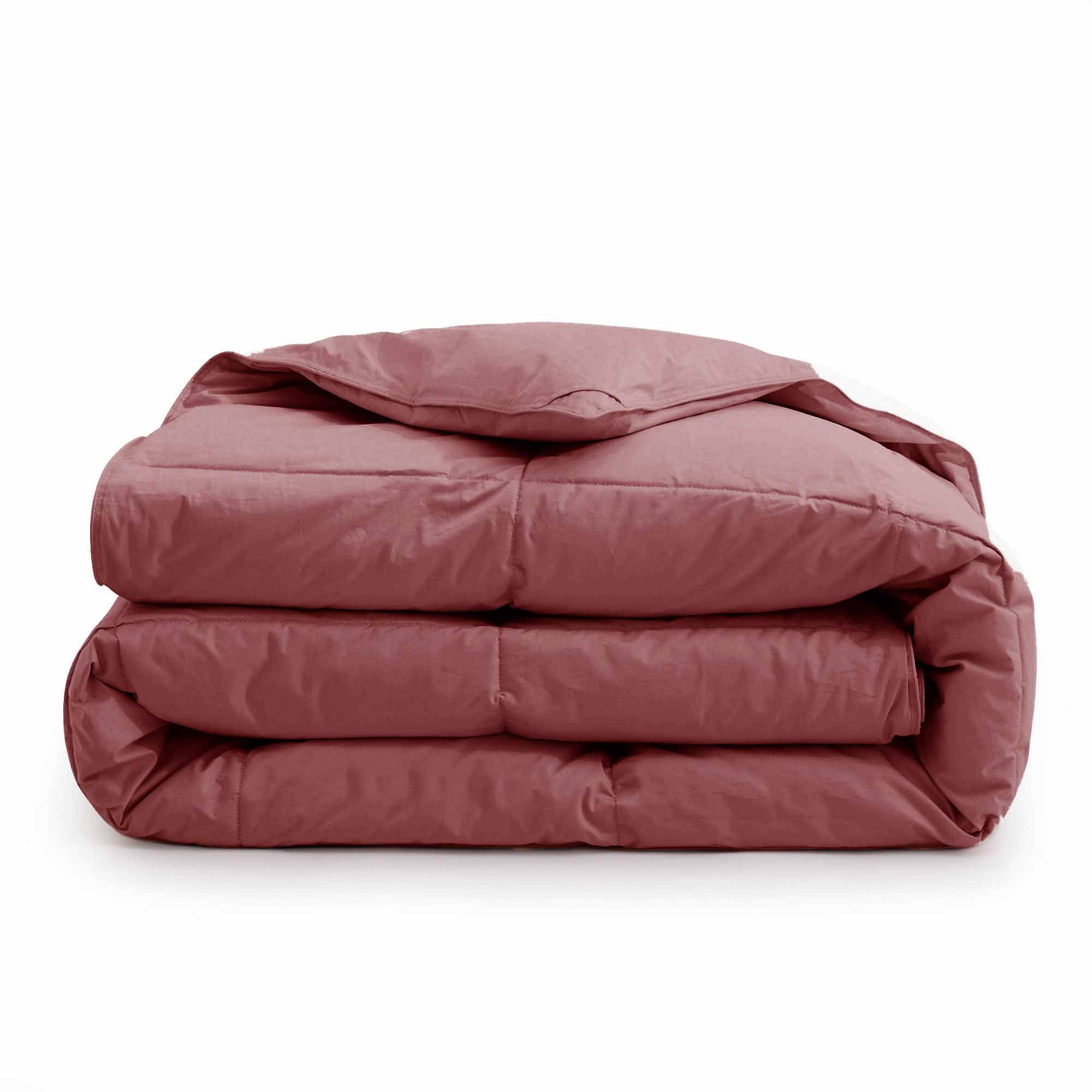 Alt View 2. Puredown - Puredown Luxurious 300TC 100% Organic Cotton Down Feather Fiber Comforter, Red, California King - Red.