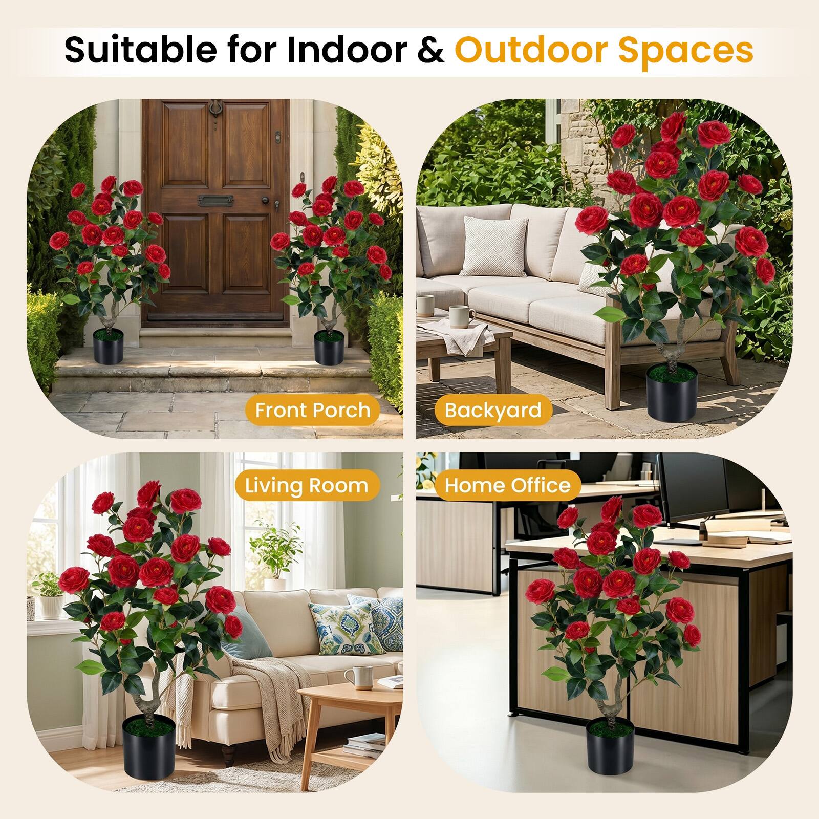Suitable for Indoor & Outdoor Spaces

Front Porch  
Backyard  
Living Room  
Home Office
