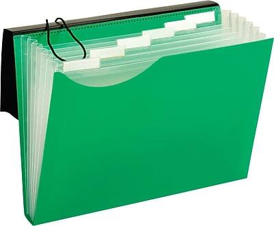 Alt View 1. Pendaflex -  Plastic Accordion File, 7-Pocket, Letter, Green  - Green.