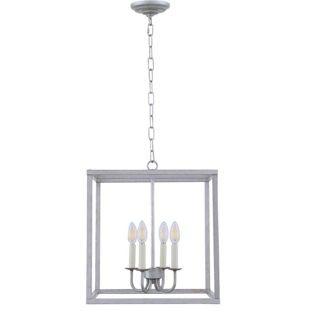 Alt View 7. Living District - Eclipse 4 Light Vintage Silver Pendant - Vintage Silver.