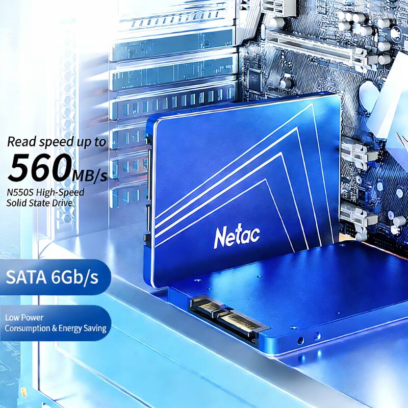 Read speed up to 560 MB/s  
N550S High-Speed Solid State Drive  
SATA 6Gb/s  
Netac  
Low Power Consumption & Energy Saving