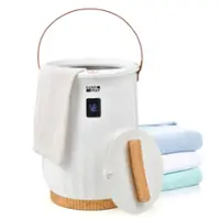 Costway - 20L Bathroom Towel Heater Bucket with Fragrance Holder & LCD Display - White - Front_Zoom