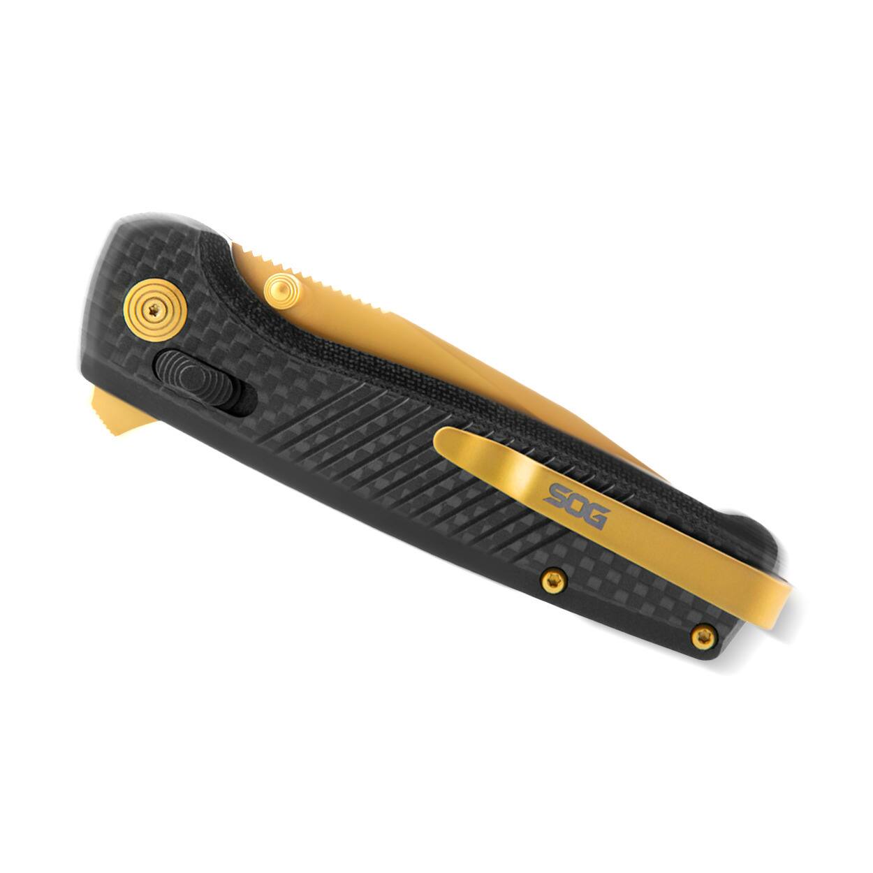 Back. SOG - SOG Terminus XR LTE 2.95-Inch Blade Folding Knife (Carbon and Gold).