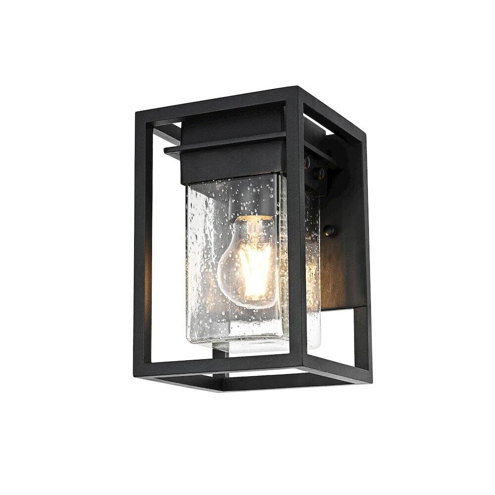 Back. Elegant Lighting - Morse 7 inch Outdoor Pendant in Black - Black.
