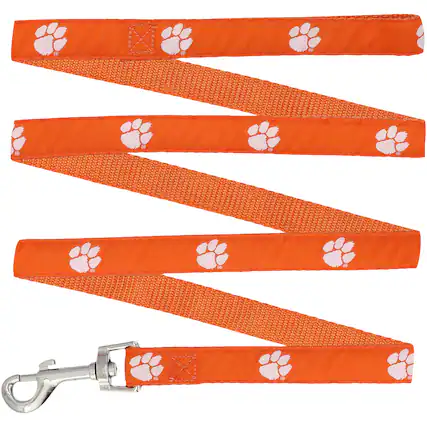 Front. StadiumSpot - Clemson Tigers 4' Narrow Dog Leash - Orange.