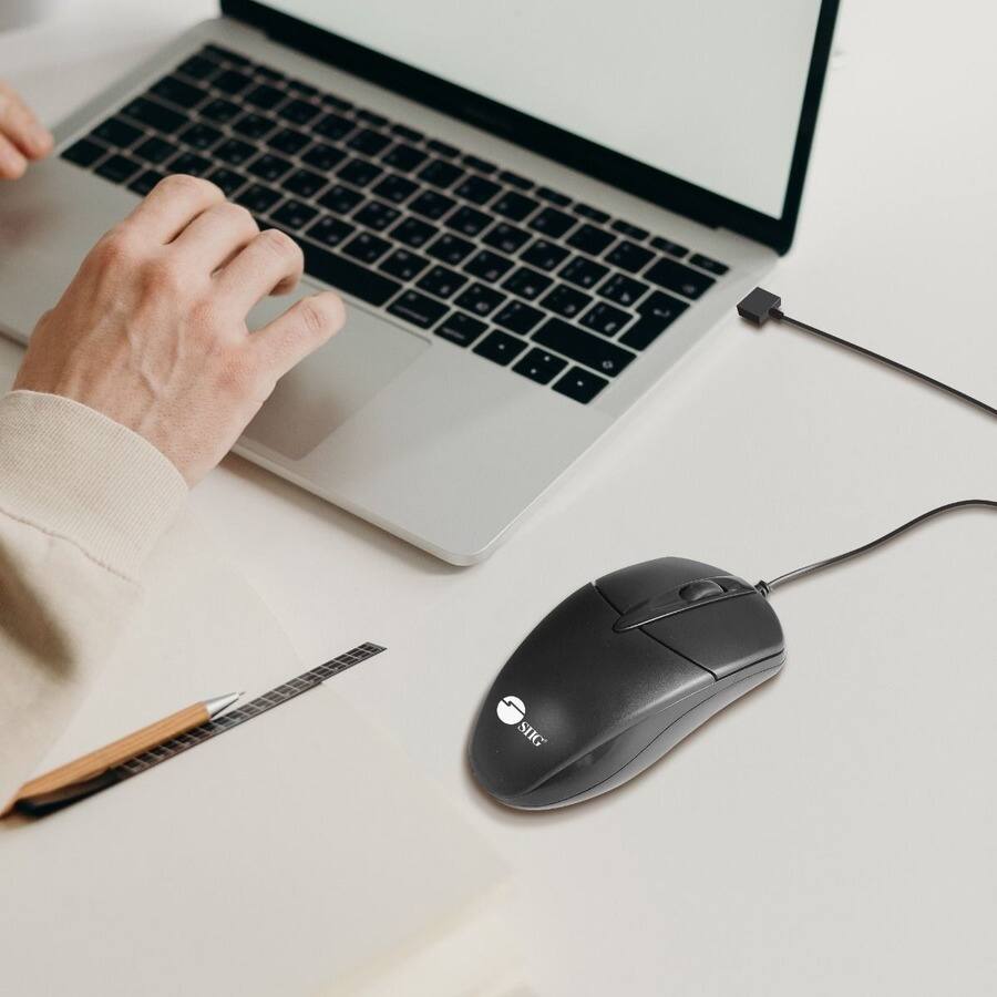 Alt View 3. SIIG Inc - SIIG 3 Buttons USB Optical Mouse - Smooth, precise and affordable USB 3-button optical mouse with scrolling wheel,1200 - Black.