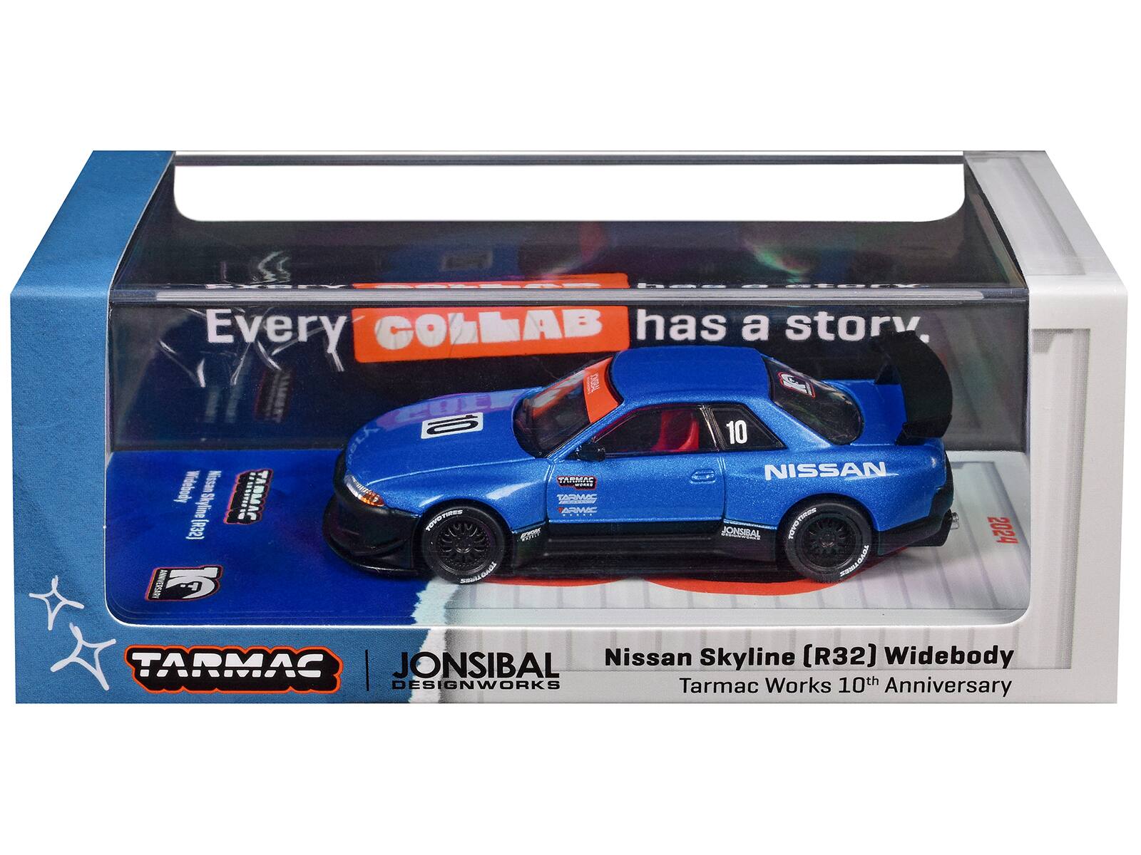 Every COLLAB has a story.

10 10 TARMAC NISSAN Skyline TASMAC ARMAC (SCR) JONSIBAL 2024 TOVO TRILL TARMAC JONSIBAL Nissan Skyline (R32) Widebody DESIGNWORKS Tarmac Works 10th Anniversary