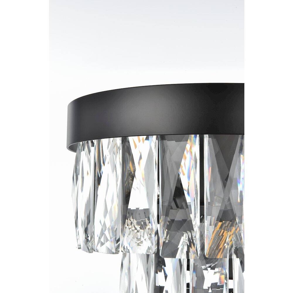 Back. Elegant Lighting - Josephine 10 Inch Wall Sconce In Black - Black And Clear.