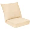 Front. Gymax - Gymax 2PCS Deep Seat Chair Cushion Pads Set Indoor Outdoor W/ Rope Belts Beige - Beige.