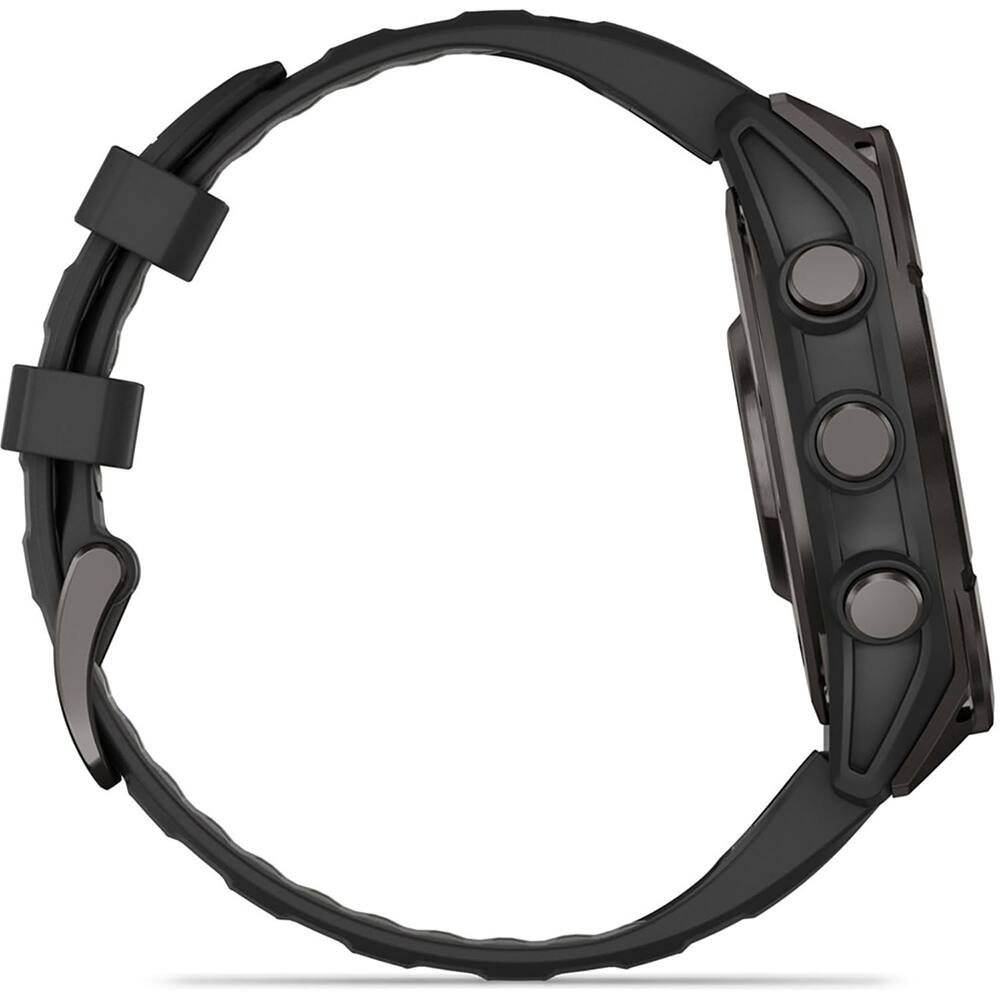 Alt View 4. Garmin - fēnix 8 AMOLED Sapphire GPS Smartwatch 47mm Fiber-reinforced polymer + 2-Year Extended Warranty Bundle - Carbon Gray DLC Titanium | Black/Pebble Gray Band.