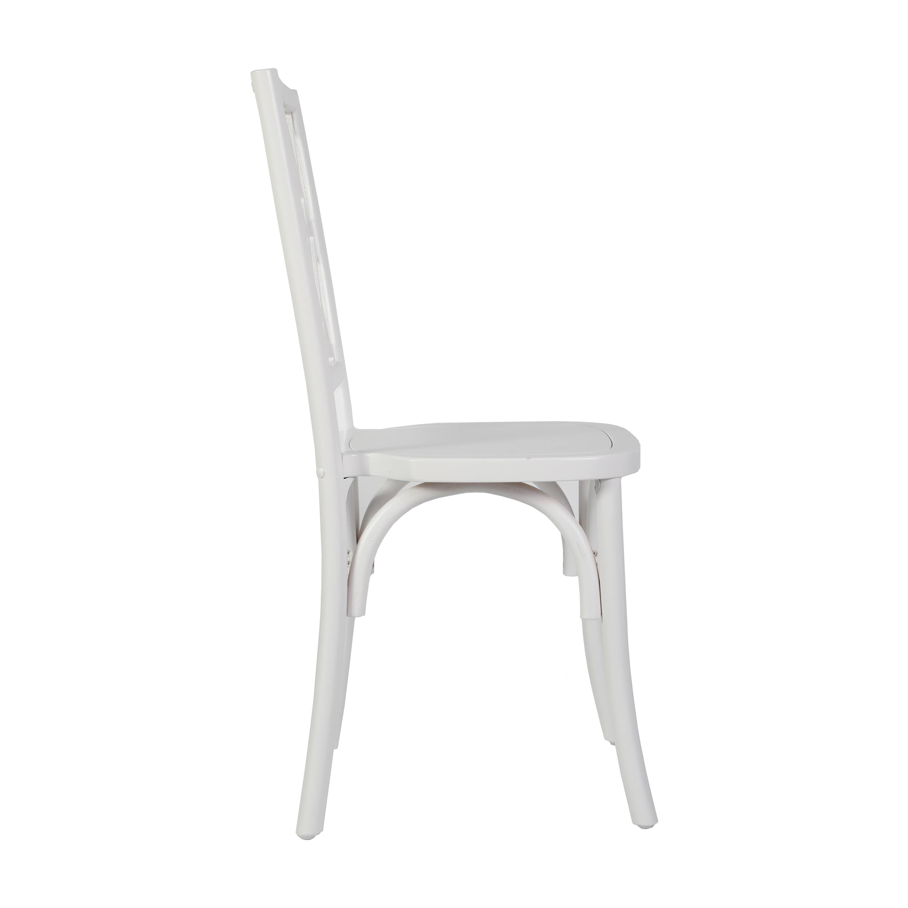 Alt View 7. Emma + Oliver - Decker Solid Wood Stack Dining Chair with Decorative Back Design - White.