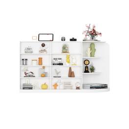 Famapy - Multifunctional Reception Desk with Shelving: Stylish, Spacious & Organized - White