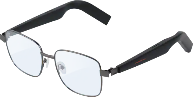 Front. IMIKI - SG1 Smart Audio Glasses, Bluetooth Smart Eyewear w/ Open Sound Field, Touch Control, Call Noise Reduction, Ergonomic Fit - Black.